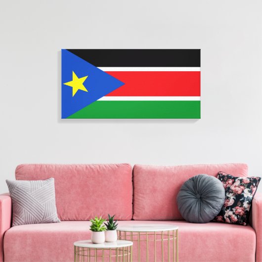 Vlag van Zuid-Sudan (Afrika) Canvas Afdruk (Insitu (Woonkamer))