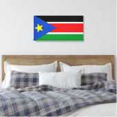 Vlag van Zuid-Sudan (Afrika) Canvas Afdruk (Insitu (Slaapkamer))