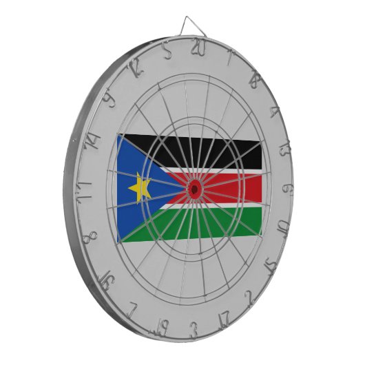 Vlag van Zuid-Sudan (Afrika) Dartbord (Voorkant Links)