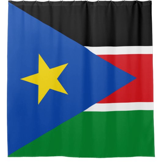Vlag van Zuid-Sudan (Afrika) Douchegordijn (Voorkant)