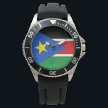 Vlag van Zuid-Sudan (Afrika) Horloge<br><div class="desc">Dit ontwerp is voorzien van de nationale vlag van Zuid-Sudan (officieel bekend als de Republiek Zuid-Sudan), een land dat niet aan zee grenst in Oost-Centraal-Afrika. Zuid-Sudan grenst Ethiopië aan het oosten, Sudan aan het noorden, de Centraal-Afrikaanse Republiek aan het westen, de Democratische Republiek Congo aan het zuidwesten, Uganda aan het...</div>