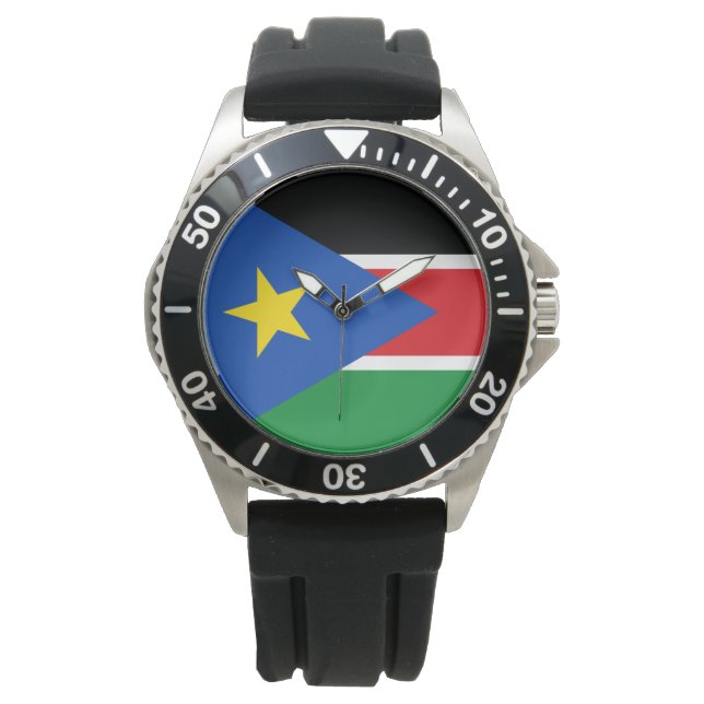 Vlag van Zuid-Sudan (Afrika) Horloge (Voorkant)