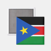 Vlag van Zuid-Sudan (Afrika) Magneet (Voorkant / Achterkant)