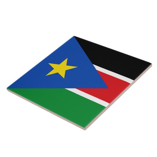 Vlag van Zuid-Sudan (Afrika) Tegeltje (Zijkant)