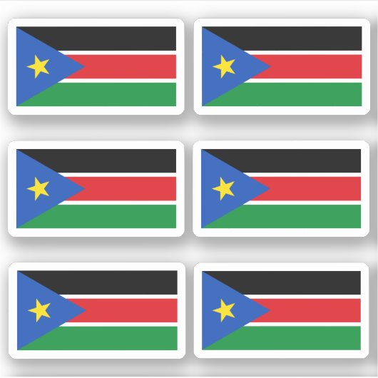 Vlag van Zuid-Sudan - een collectie Sticker (Voorkant)