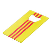 Vlag van Zuid-Vietnam Creditkaart Flessenopener (Voorkant Gekanteld)