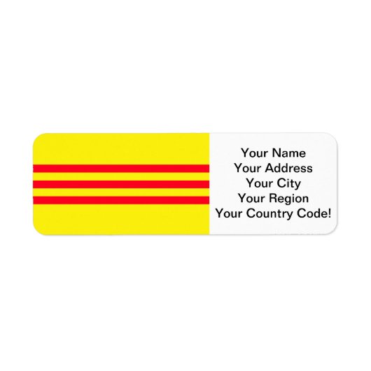 Vlag van Zuid-Vietnam Etiket (Voorkant)