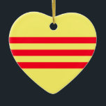 Vlag van Zuid-Vietnam Keramisch Ornament<br><div class="desc">Bedankt om langs te stoppen! Ik hoop dat je de manier waarop deze vlag eruit ziet leuk vindt. Voel u vrij om dit aan te passen aan uw behoeften. Een prachtige dag!</div>