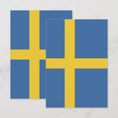 Vlag van Zweden Bedankkaart (Voorkant / Achterkant)
