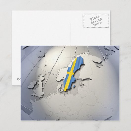 Vlag van Zweden Briefkaart (Voorkant / Achterkant)