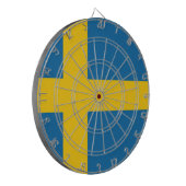 Vlag van Zweden Dartbord (Voorkant Links)