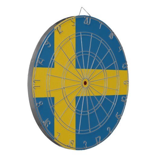 Vlag van Zweden Dartbord (Voorkant Links)