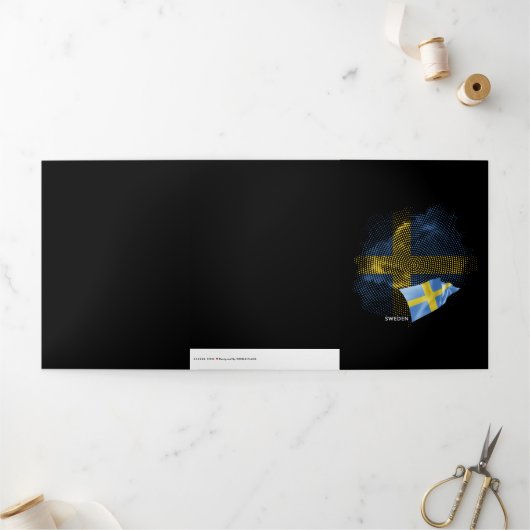 Vlag van Zweden Drieluik Kaart (Buitenkant)