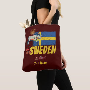 vlag van Zweden en mose souvenir Tote Bag