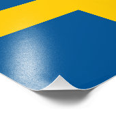 Vlag van Zweden Foto Afdruk (Hoek)