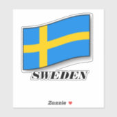 Vlag van Zweden, gelabeld Sticker (Vel)