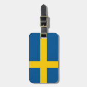 Vlag van Zweden gepersonaliseerd Bagagelabel (Voorkant verticaal)