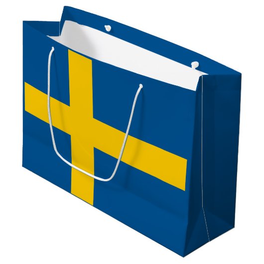 Vlag van Zweden Groot Cadeauzakje (Voorkant Gekanteld)