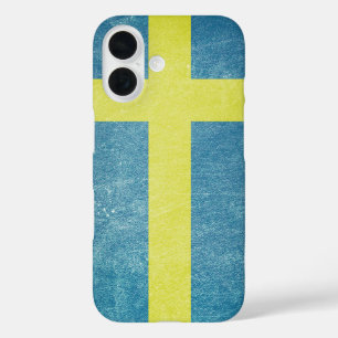 Vlag van Zweden Grunge iPhone 16 Hoesje