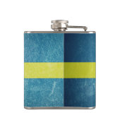 Vlag van Zweden Grunge Heupfles (Achterkant)