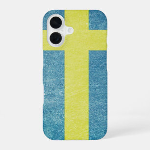 Vlag van Zweden Grunge iPhone 16 Hoesje