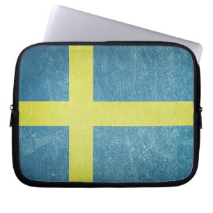 Vlag van Zweden Grunge Laptop Sleeve