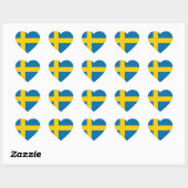 Vlag van Zweden Hart Sticker (Vel)