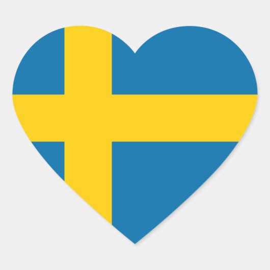 Vlag van Zweden Hart Sticker (Voorkant)