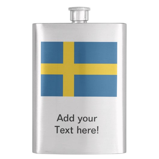 Vlag van Zweden Heupfles (Voorkant)