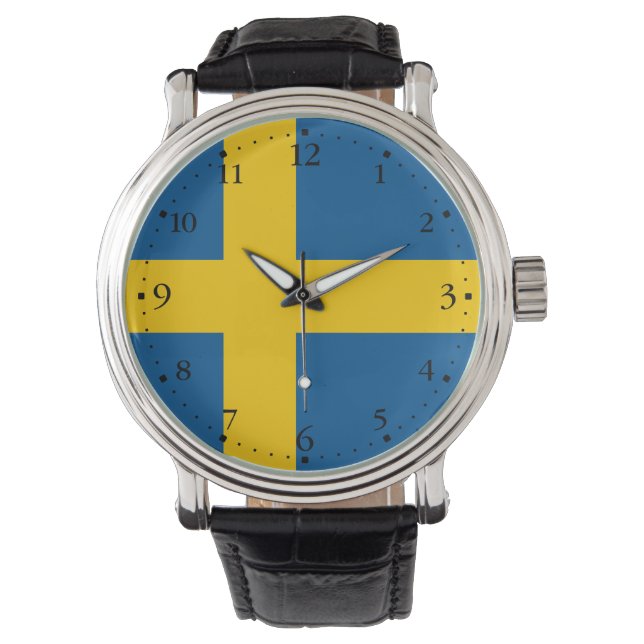 Vlag van Zweden Horloge (Voorkant)
