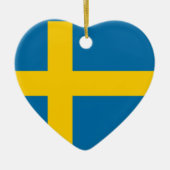 Vlag van Zweden Keramisch Ornament (Voorkant)