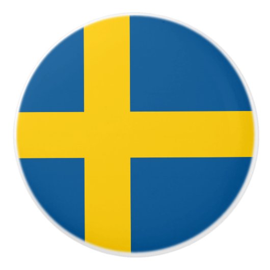 Vlag van Zweden Keramische Knop (Voorkant)