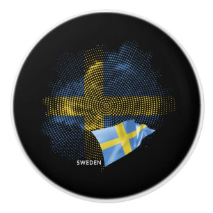 Vlag van Zweden Keramische Knop