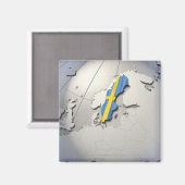 Vlag van Zweden Magneet (Voorkant / Achterkant)