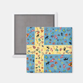 Vlag van Zweden met cultuur iconen magneet (Voorkant / Achterkant)