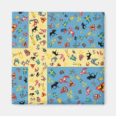 Vlag van Zweden met cultuur iconen magneet (Voorkant)