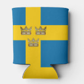 Vlag van Zweden met drie kronen van Zweden toegevo Blikjeskoeler (Achterkant)