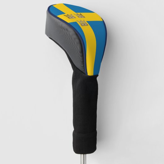 Vlag van Zweden met drie kronen van Zweden toegevo Golfheadcover (Schuin)