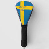 Vlag van Zweden met drie kronen van Zweden toegevo Golfheadcover (Voorkant)