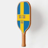 Vlag van Zweden met drie kronen van Zweden toegevo Pickleball Paddle (Links)