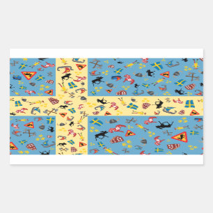 Vlag van Zweden met kweekpictogrammen Rechthoekige Sticker