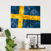 Vlag van Zweden Poster (Thuiskantoor)