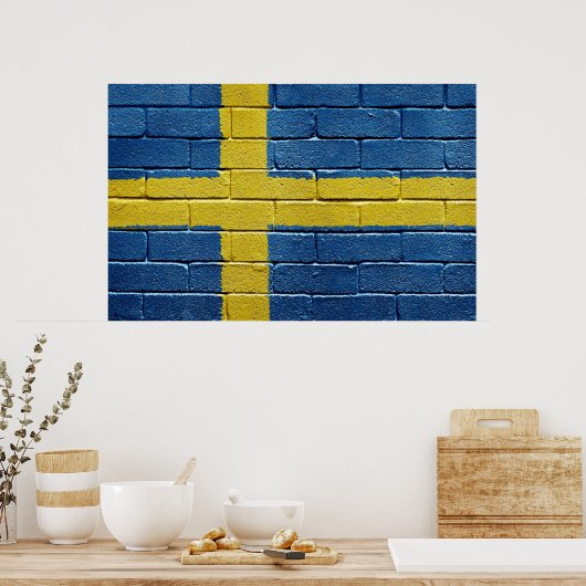 Vlag van Zweden Poster (Keuken)