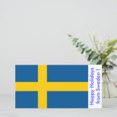 Vlag van Zweden, Prettige Feestdagen vanuit Zweden Feestdagenkaart (Staand voorkant)