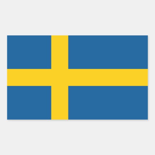 Vlag van Zweden Rechthoekige Sticker (Voorkant)