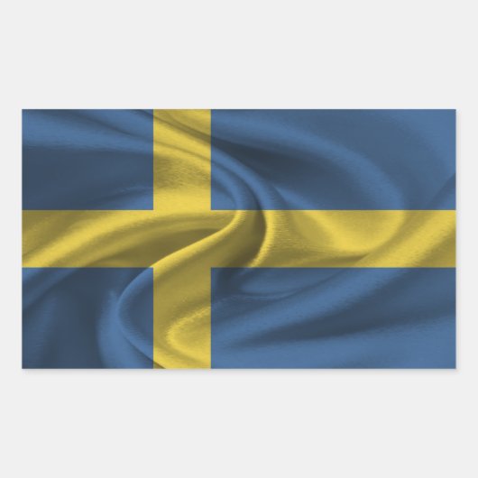 Vlag van Zweden Rechthoekige Sticker (Voorkant)