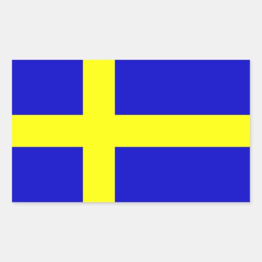 Vlag van Zweden Rechthoekige Sticker (Voorkant)