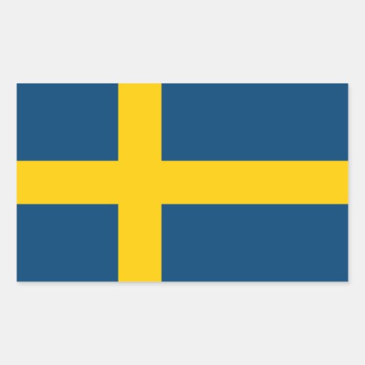 Vlag van Zweden Rechthoekige Sticker (Voorkant)