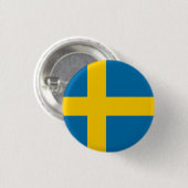Vlag van Zweden Ronde Button 3,2 Cm (Voorkant /achterkant)