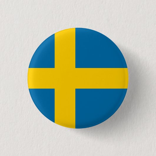 Vlag van Zweden Ronde Button 3,2 Cm (Voorkant)